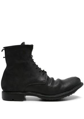 Layer Zero lace-up leather boots - Black