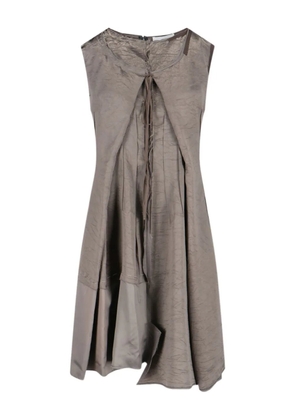 Maison Margiela crinkled-effect panelled midi dress - Grey