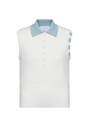 Thom Browne sleeveless polo shirt - White