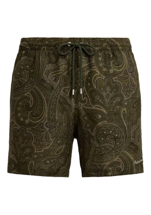 Ralph Lauren Purple Label paisley-pattern drawstring swim shorts - Green