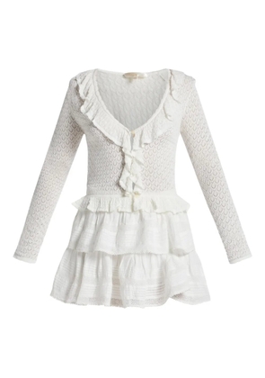 LoveShackFancy Nilah ruffled mini dress - White