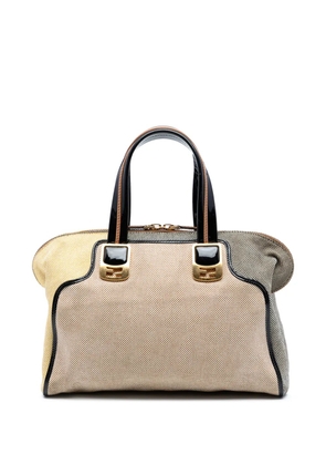 Fendi Pre-Owned 2010-2025 Canvas Colorblock Chameleon satchel - Brown