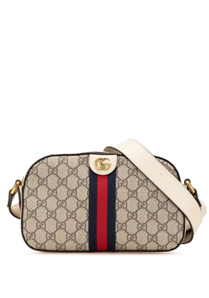 Gucci Pre-Owned 2016-2025 Small GG Supreme Textured Calfskin Web Ophidia Camera Bag crossbody bag - Brown