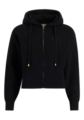 Patou logo-embroidered zip-up hoodie - Black