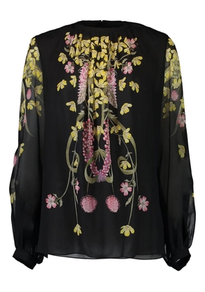Giambattista Valli floral-print long-sleeve blouse - Black