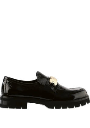 Hogl Alison logo-plaque patent loafers - Black
