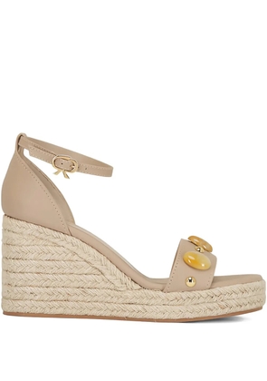 Gianvito Rossi embellished wedge espadrilles - Neutrals
