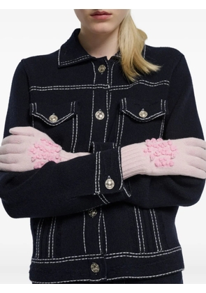 Barrie cashmere flower-embellished gloves - Pink