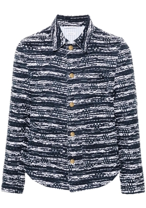 Thom Browne pointed-collar tweed jacket - Blue