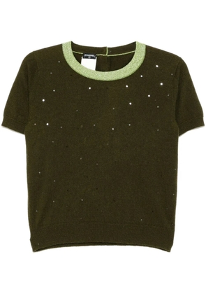 CHANEL Pre-Owned 1996 short sleeve sweater knit top - Green