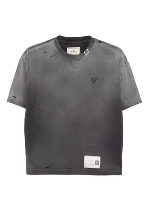 Maison MIHARA YASUHIRO distressed logo-embroidered T-shirt - Black