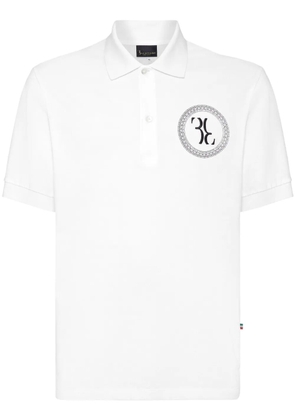 Billionaire logo-embroidered cotton polo shirt - White