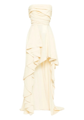 Saiid Kobeisy linen high-low dress - Yellow