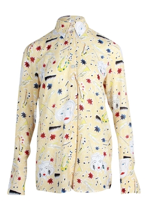 Victoria Beckham music motif-print shirt - Yellow