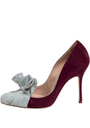 Manolo Blahnik suede heeled pumps - Red
