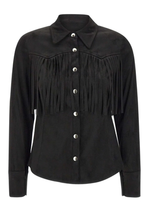 kaos fringe-detail snap-button shirt - Black