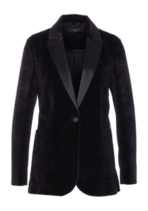 Circolo 1901 velvet V-neck blazer - Black