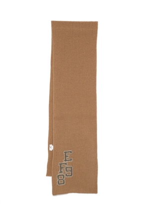 Elisabetta Franchi college-style patch scarf - Brown