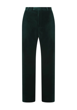 Gucci logo-embroidery velvet trousers - Green