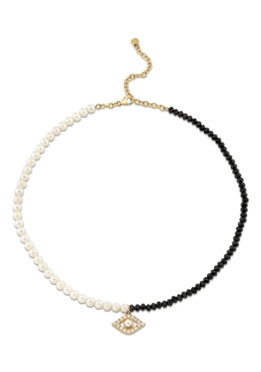 Sydney Evan Evil Eye pearl necklace - Gold