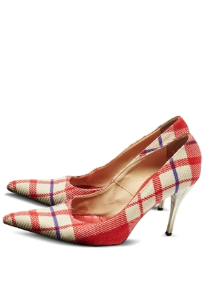 Versace Pre-Owned plaid-check pumps - Red