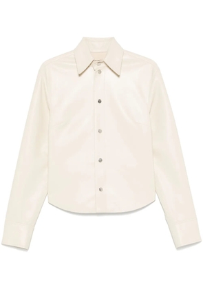 Nanushka faux-leather shirt jacket - Neutrals