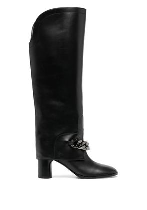 Casadei Varenne 100mm chain-link trim boots - Black