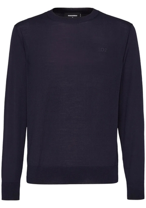 DSQUARED2 fine-knit crew-neck jumper - Blue