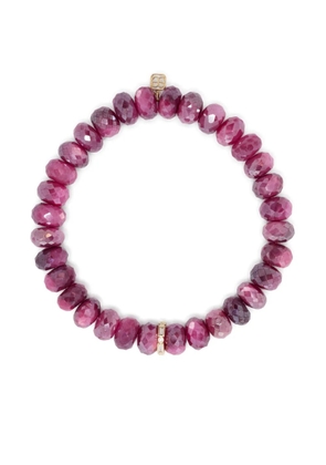 Sydney Evan 14kt yellow gold diamond and moonstone bracelet - Pink