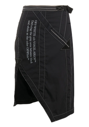 Off-White side-vent asymmetric skirt - Black