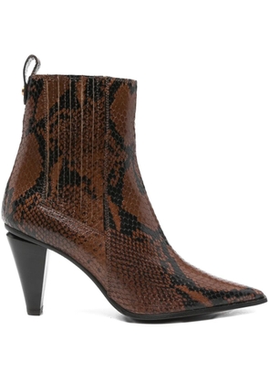 Roberto Festa 80mm embossed-snake leather boots - Brown