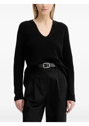 Marc O'Polo V-neck ribbed sweater - Black