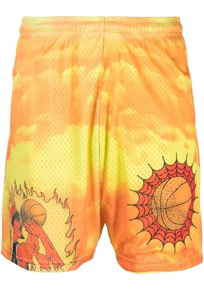 MARKET graphic-print mesh shorts - Yellow