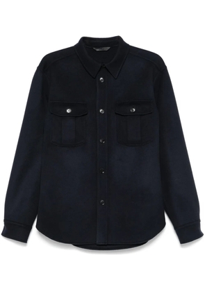 Brioni felted shirt jacket - Blue