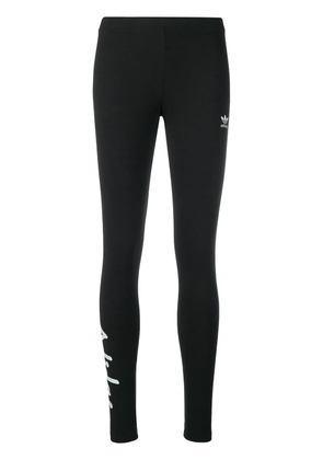 adidas contrast logo leggings - Black