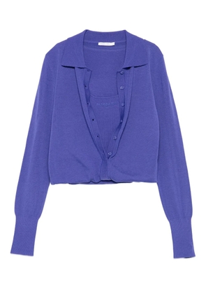 Patrizia Pepe button-fastening wool cardigan - Purple