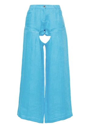 ALESSANDRO VIGILANTE high-waist wide-leg trousers - Blue