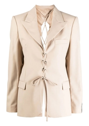 Rokh laced open back tailored blazer - Brown