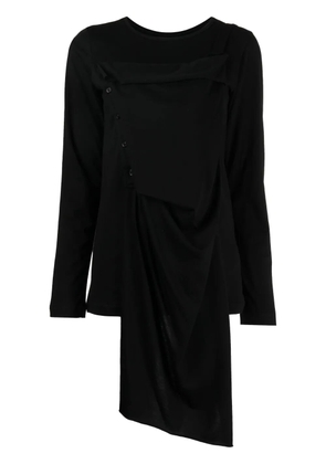 Yohji Yamamoto asymmetric-design cotton top - Black