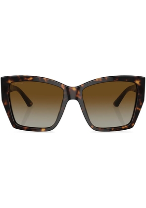 Bvlgari oversize-frame logo-plaque sunglasses - Green