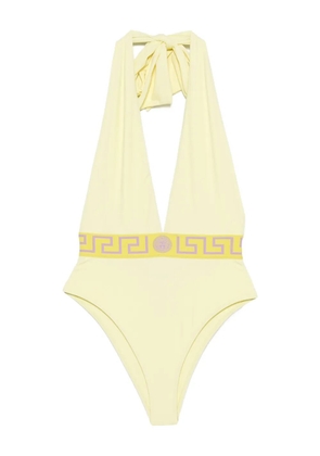 Versace Greca halterneck swimsuit - Yellow