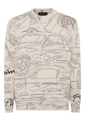 Philipp Plein Cars Racing jumper - White