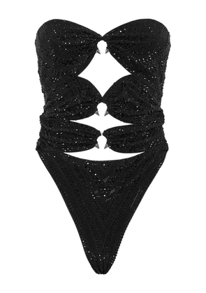Philipp Plein crystal-embellished swimsuit - Black