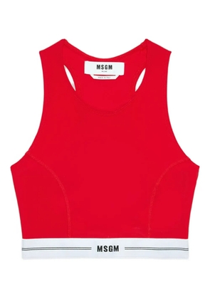MSGM racerback logo-band tank top - Red