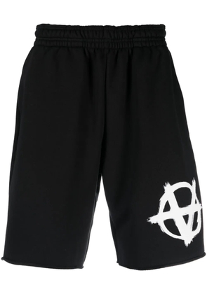 VETEMENTS logo-print knee-length shorts - Black