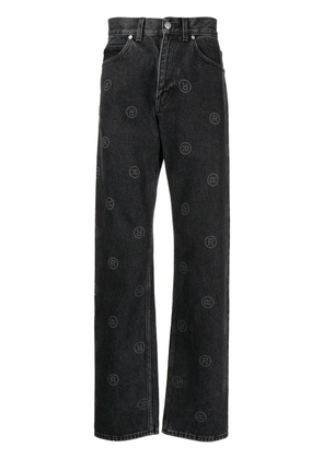 Martine Rose logo-print straight-leg jeans - Black