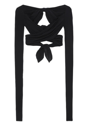 Philosophy Di Lorenzo Serafini bow-fastening cropped top - Black