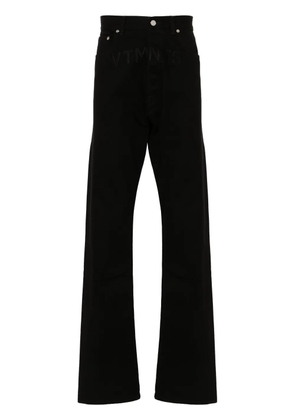 VTMNTS logo-embroidered straight-leg jeans - Black