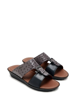 Tod's ostrich-effect leather sandals - Black