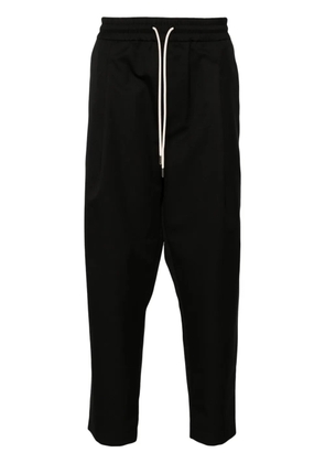 Drôle De Monsieur drawstring twill cropped trousers - Black